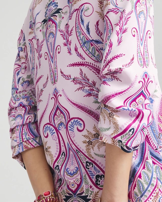 Ruched Sleeve Paisley Blazer - image 4